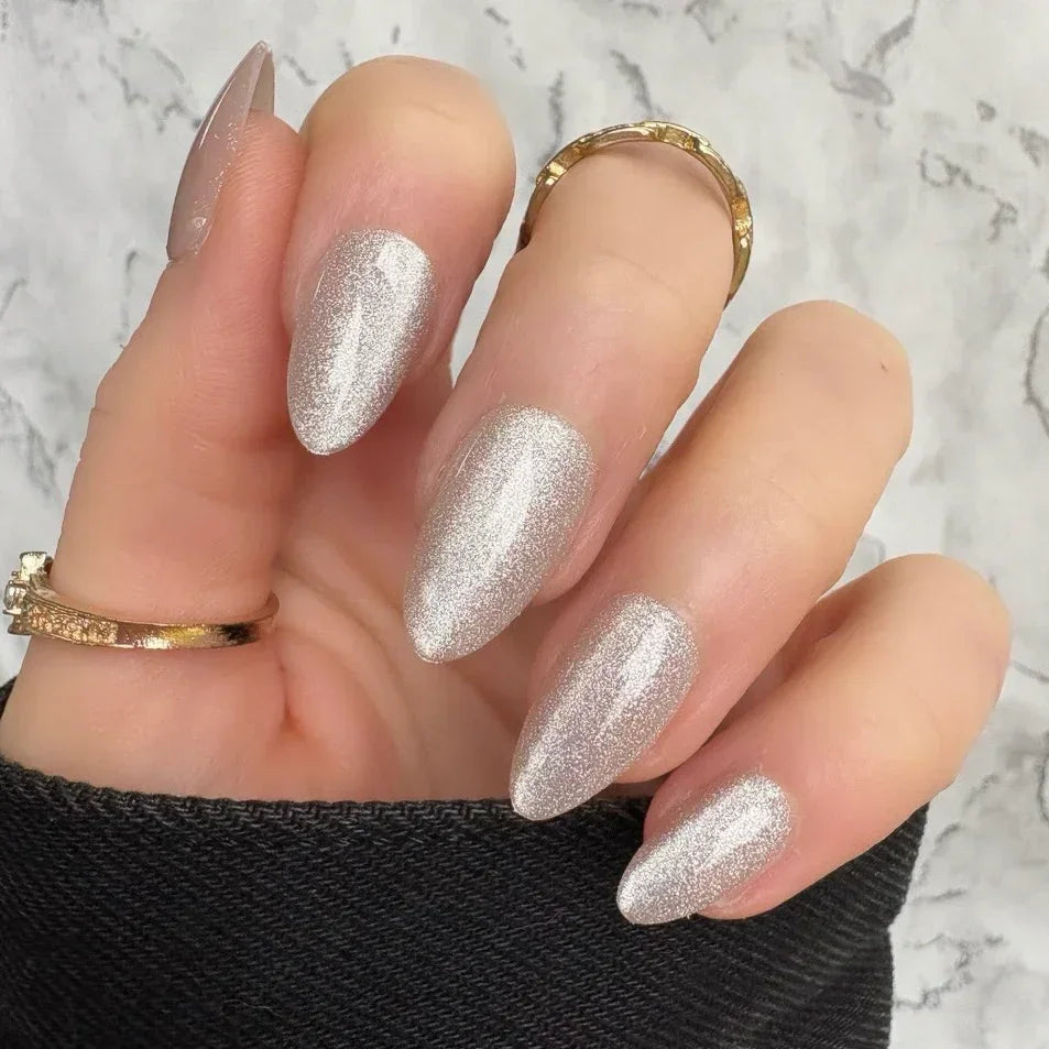 NEW! Nude Cat Eye Short Almond - Press on nails - Next Day Delivery doobysnailsltd NEW! Nude Cat Eye Short Almond - Press on nails - Next Day Delivery doobysnailsltd