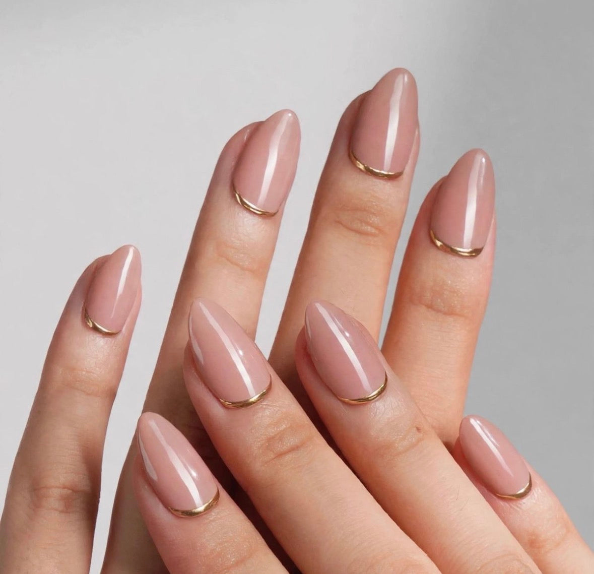 Nude & Gold Base Short Almond