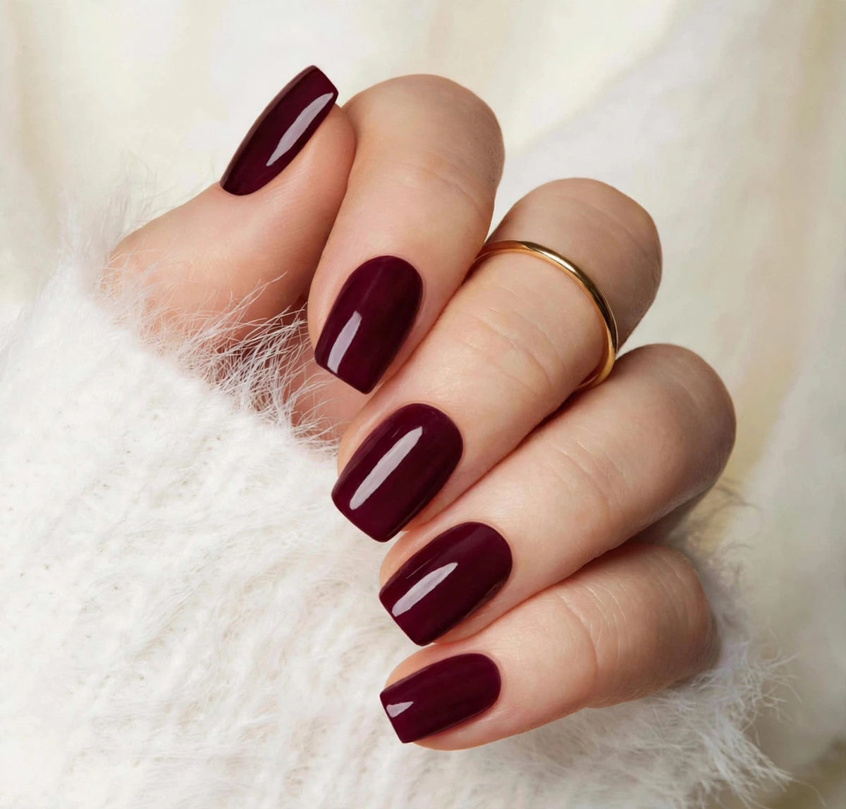 Deep Red Squoval
