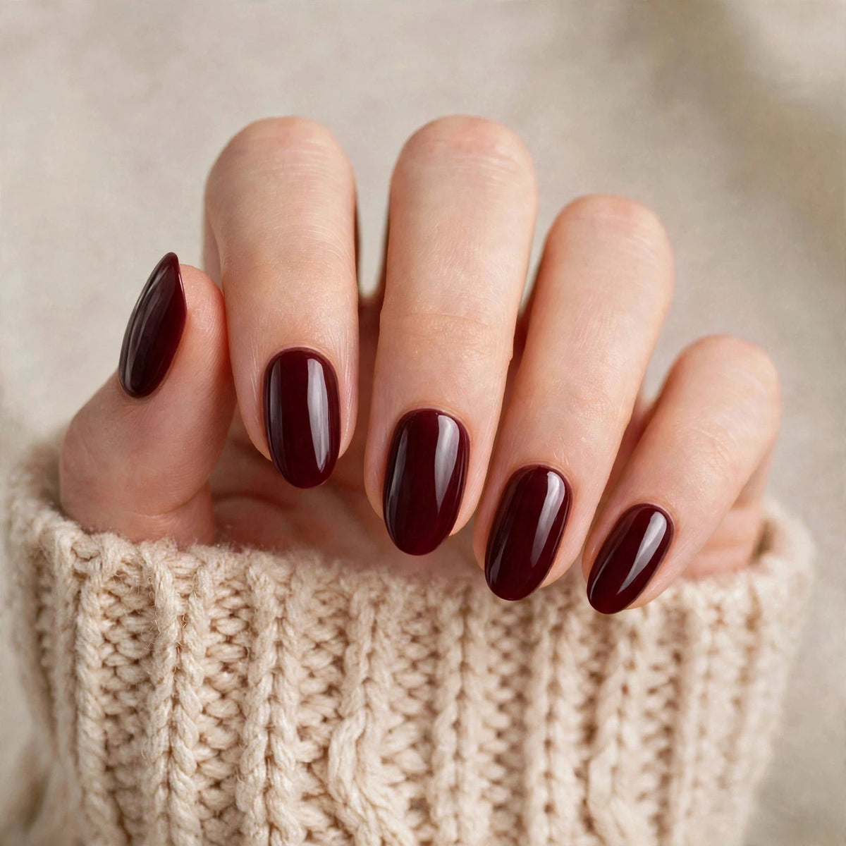 Maroon Red Short Oval