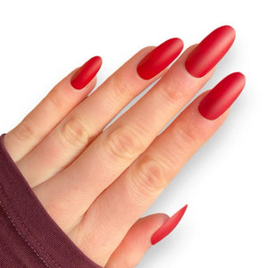 Cherry Matte Long Oval - doobysnailsltd