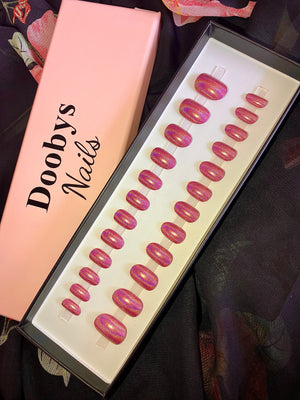 Holographic Pink Short Oval - doobysnailsltd