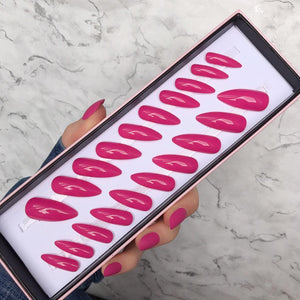 Hot Pink Gloss Long Stiletto - doobysnailsltd