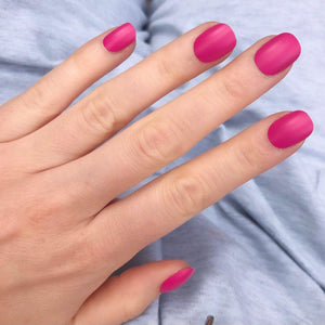 Hot Pink Matte Short Round - doobysnailsltd