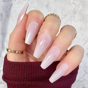 Milky Ombre Midi Coffin - doobysnailsltd