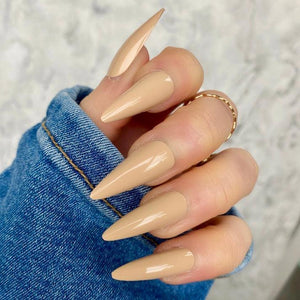 NEW 2025! Latte Gloss Midi Stiletto - doobysnailsltd