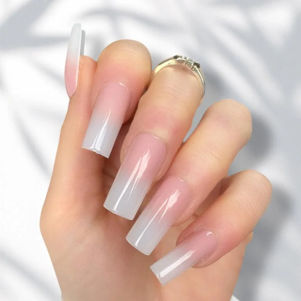 Pink Ombre Long Square - doobysnailsltd