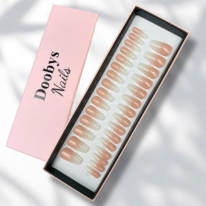 Peach Ombre Midi Coffin - doobysnailsltd
