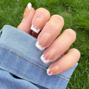 New! Pastel Flower Short Square - doobysnailsltd