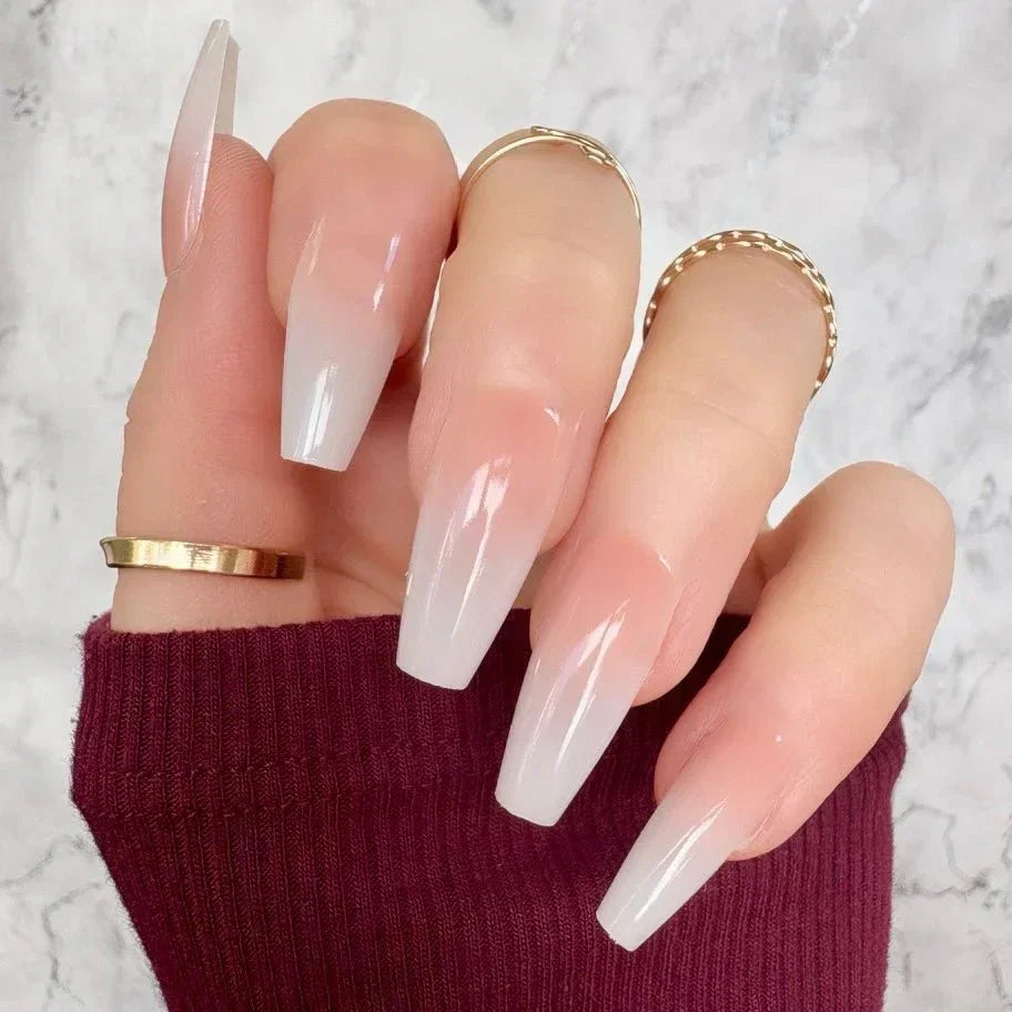 Ombre Nude Midi Coffin - doobysnailsltd