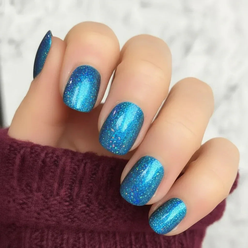 Holographic Blue Short Round