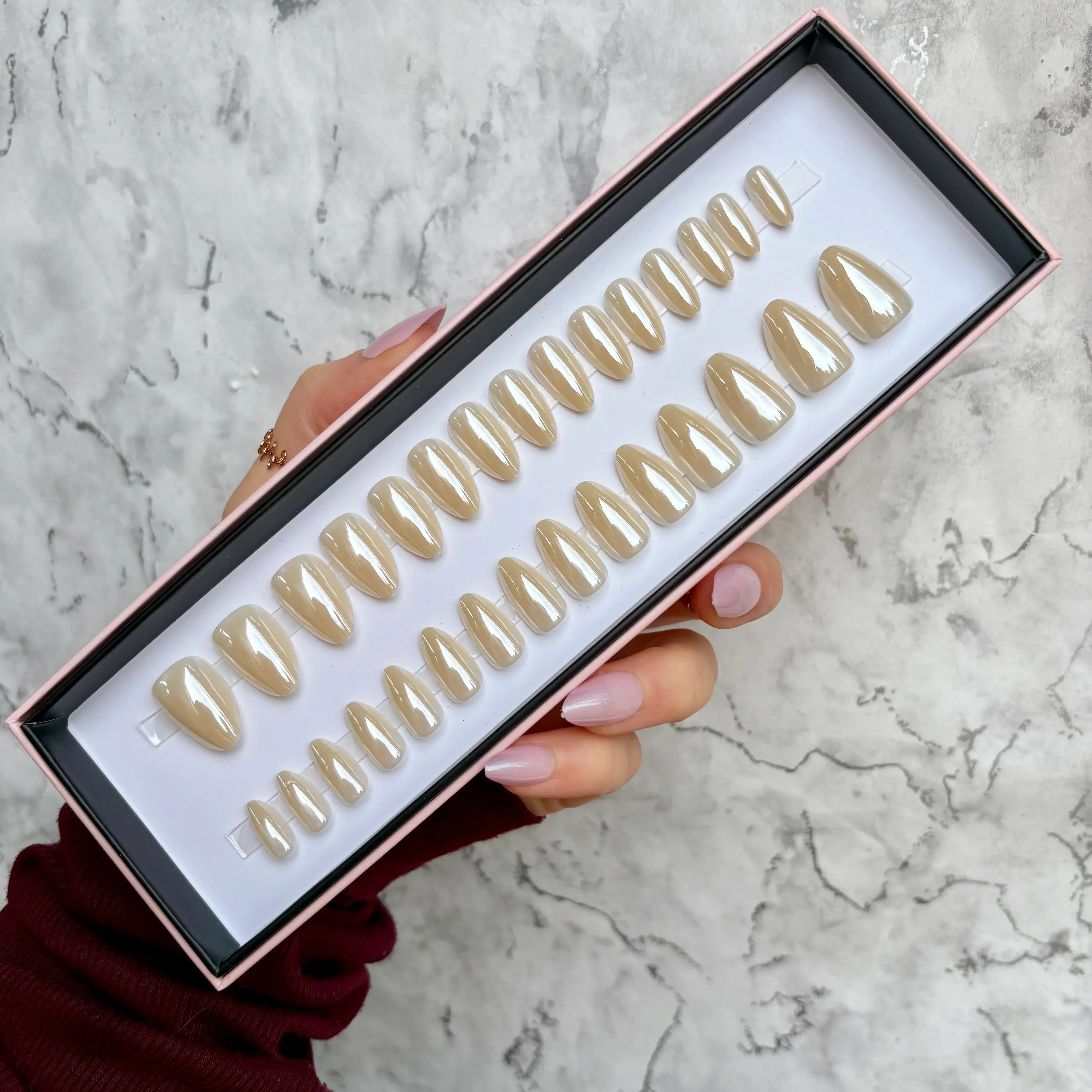 Champagne Chrome Short Almond