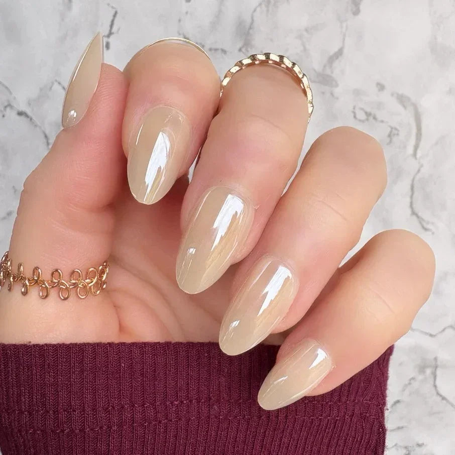Champagne Chrome Short Almond