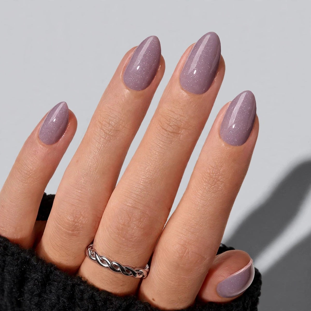 Heather Glitter Short Almond