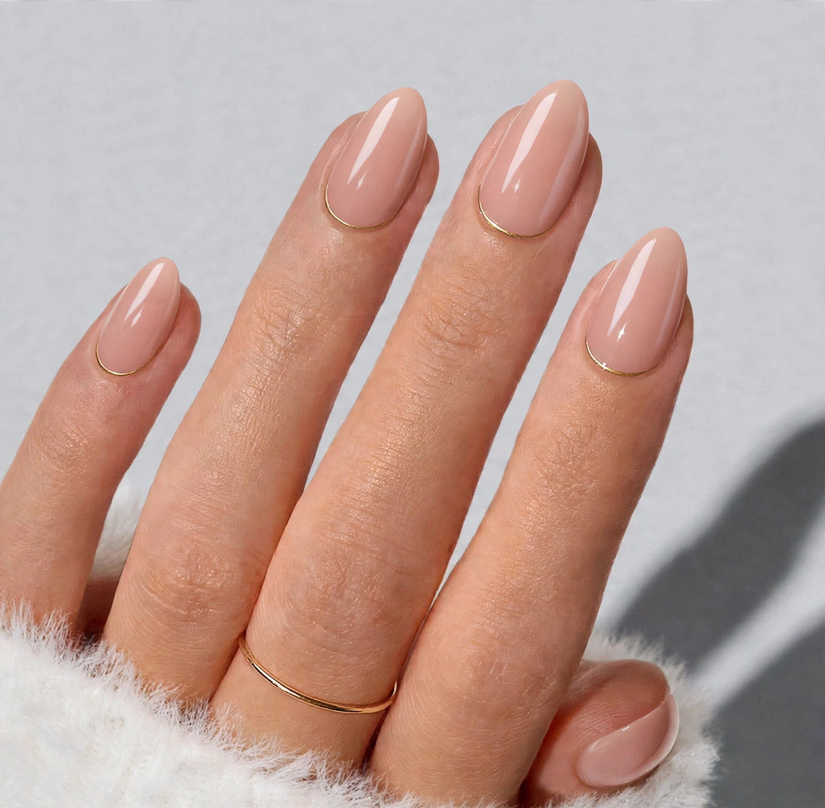 Nude & Gold Base Short Almond
