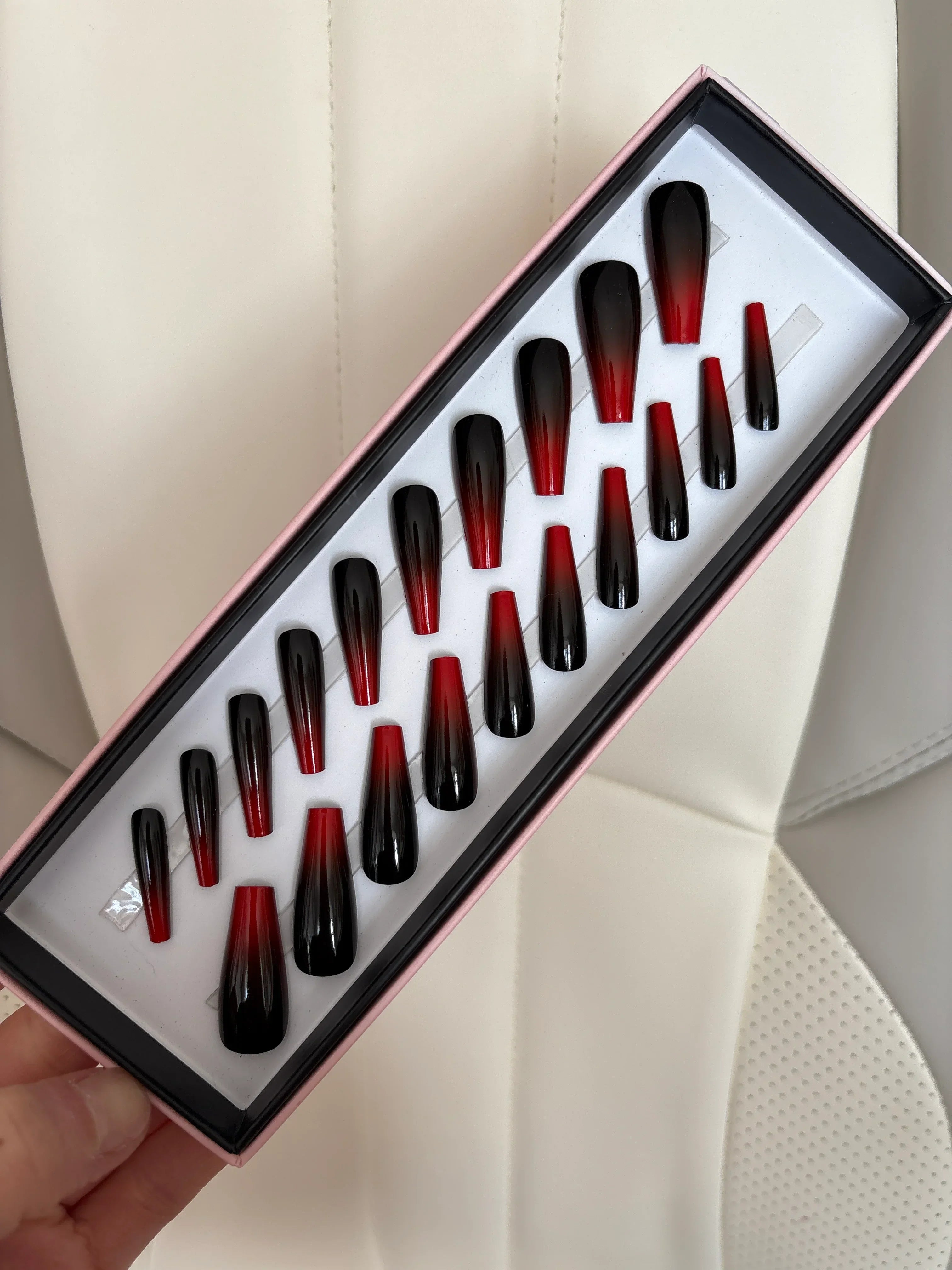 Black red ombré extra coffin