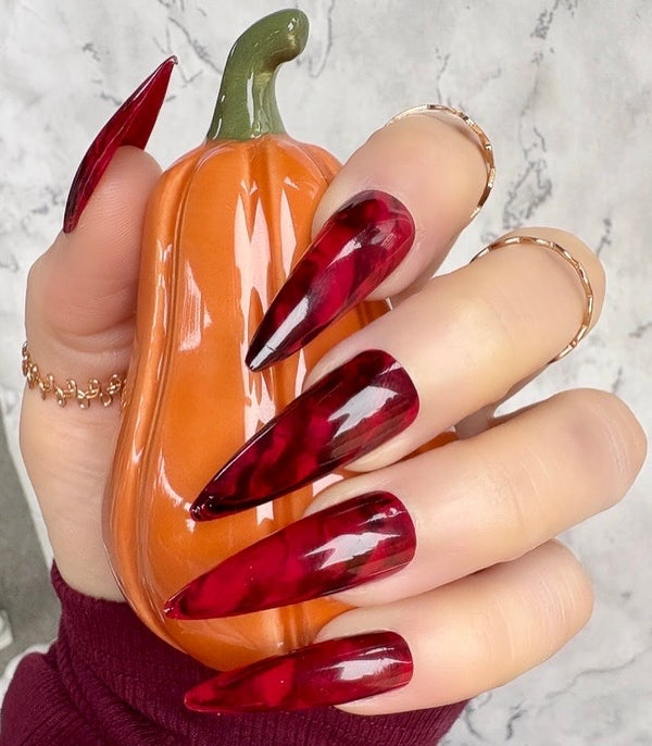 Deep Red Marble Super Stiletto