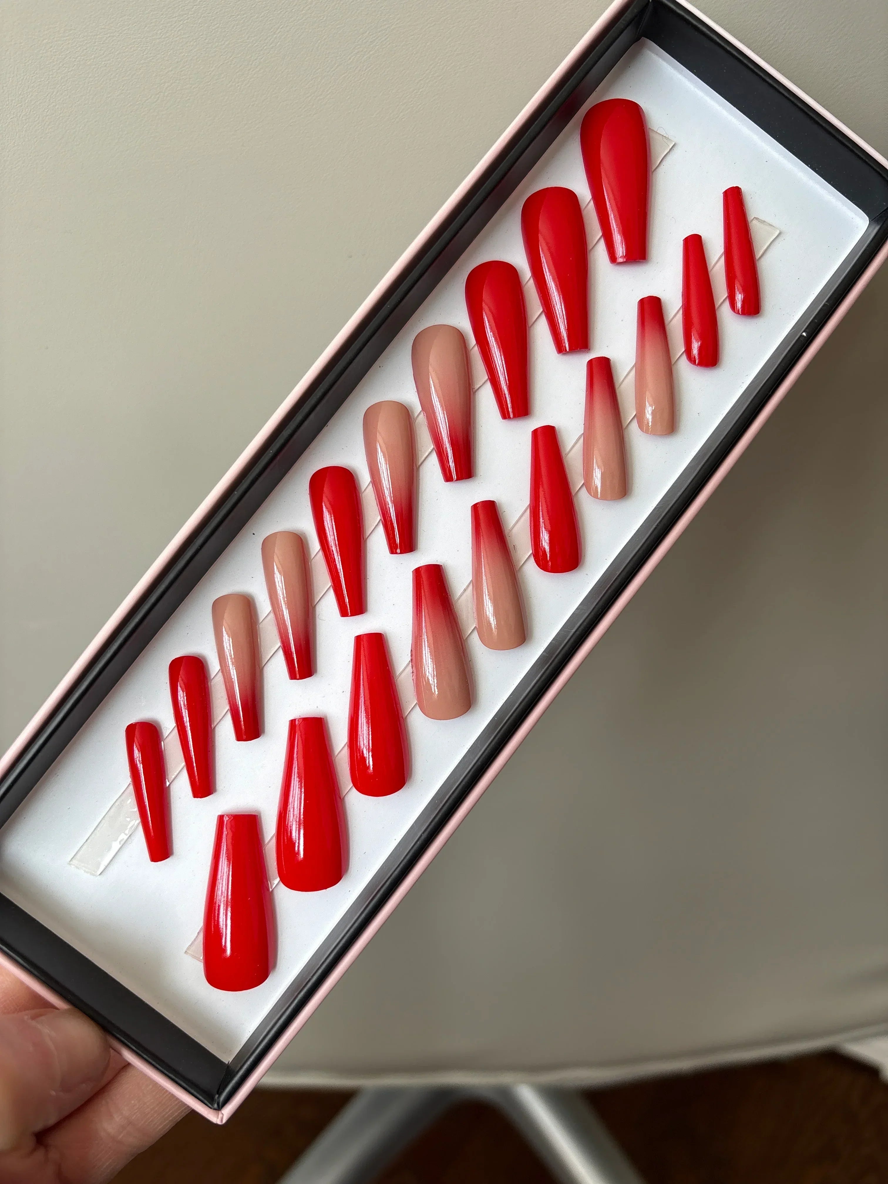 White red ombré extra coffin