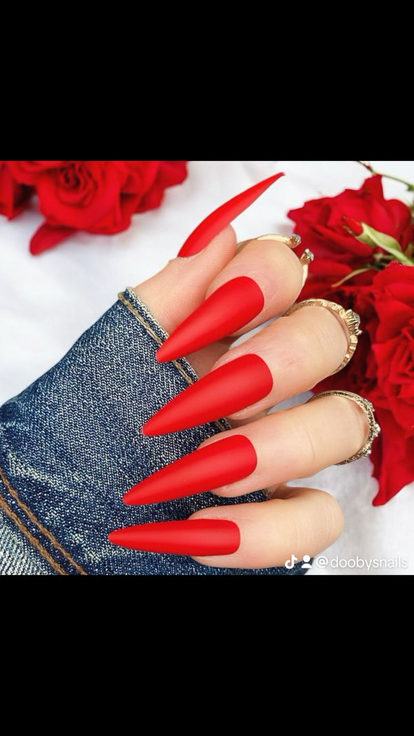 Hot Red Matte Super Stiletto