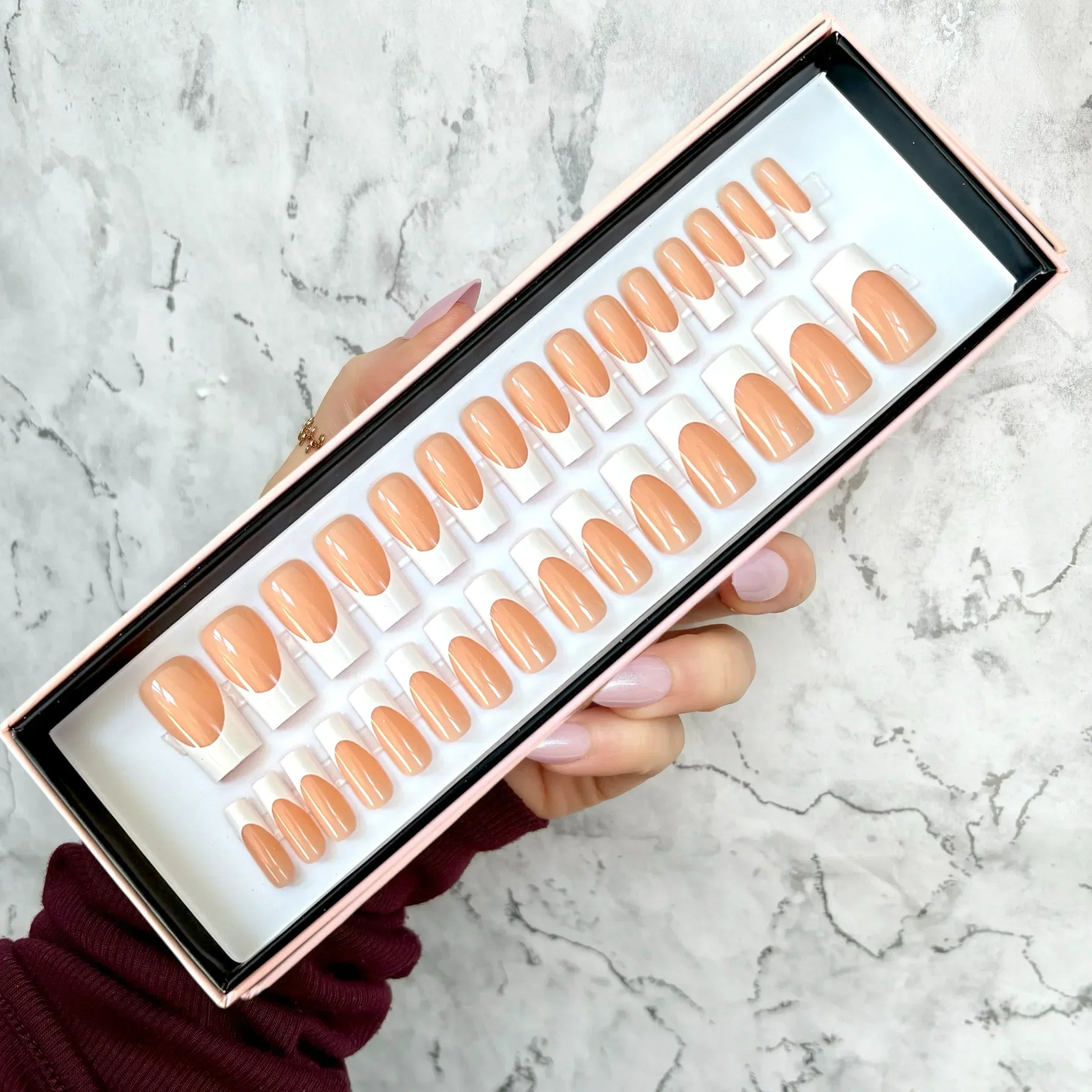 New! French Nude Long Square