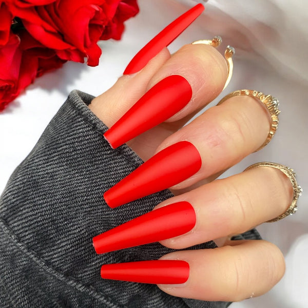 Hot Red Matte Extra Coffin