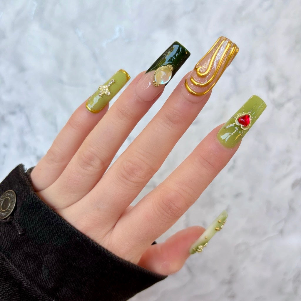 3D Green Vibe Long Square
