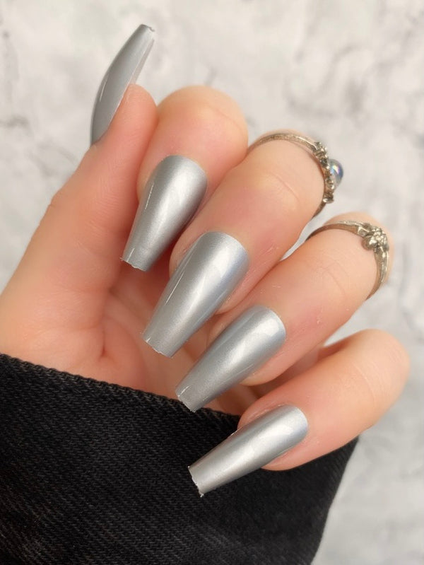 NEW! Silver Chrome Midi Coffin