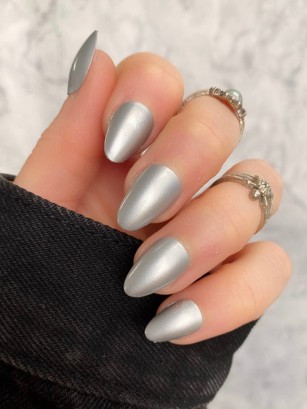 NEW! Silver Chrome Short Almond