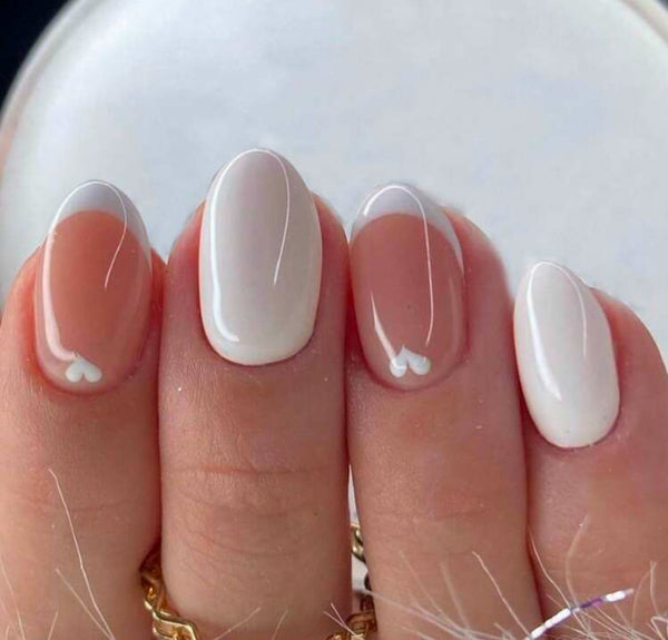 Subtle White Short Oval