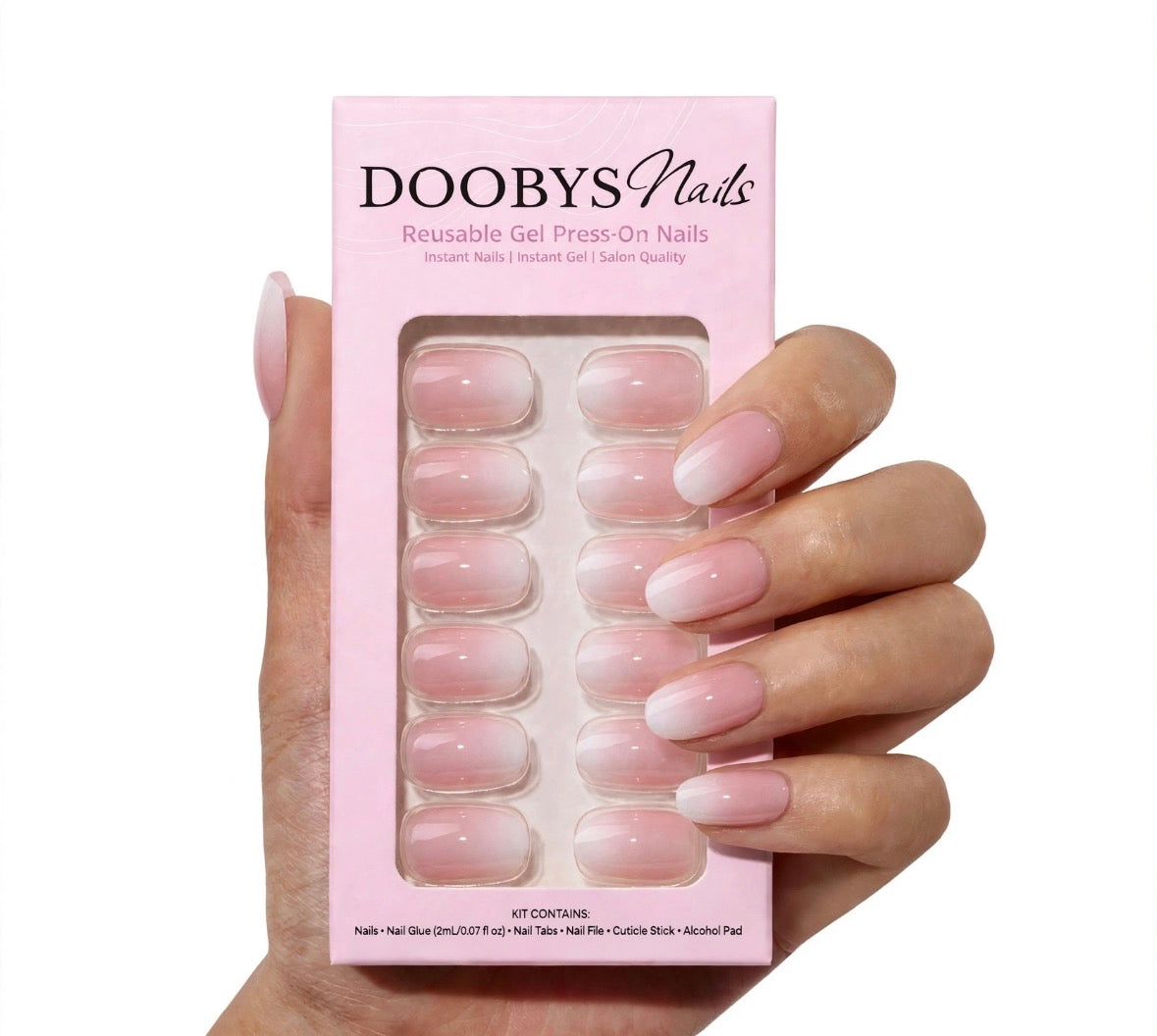 Subtle Pink Ombre Short Oval