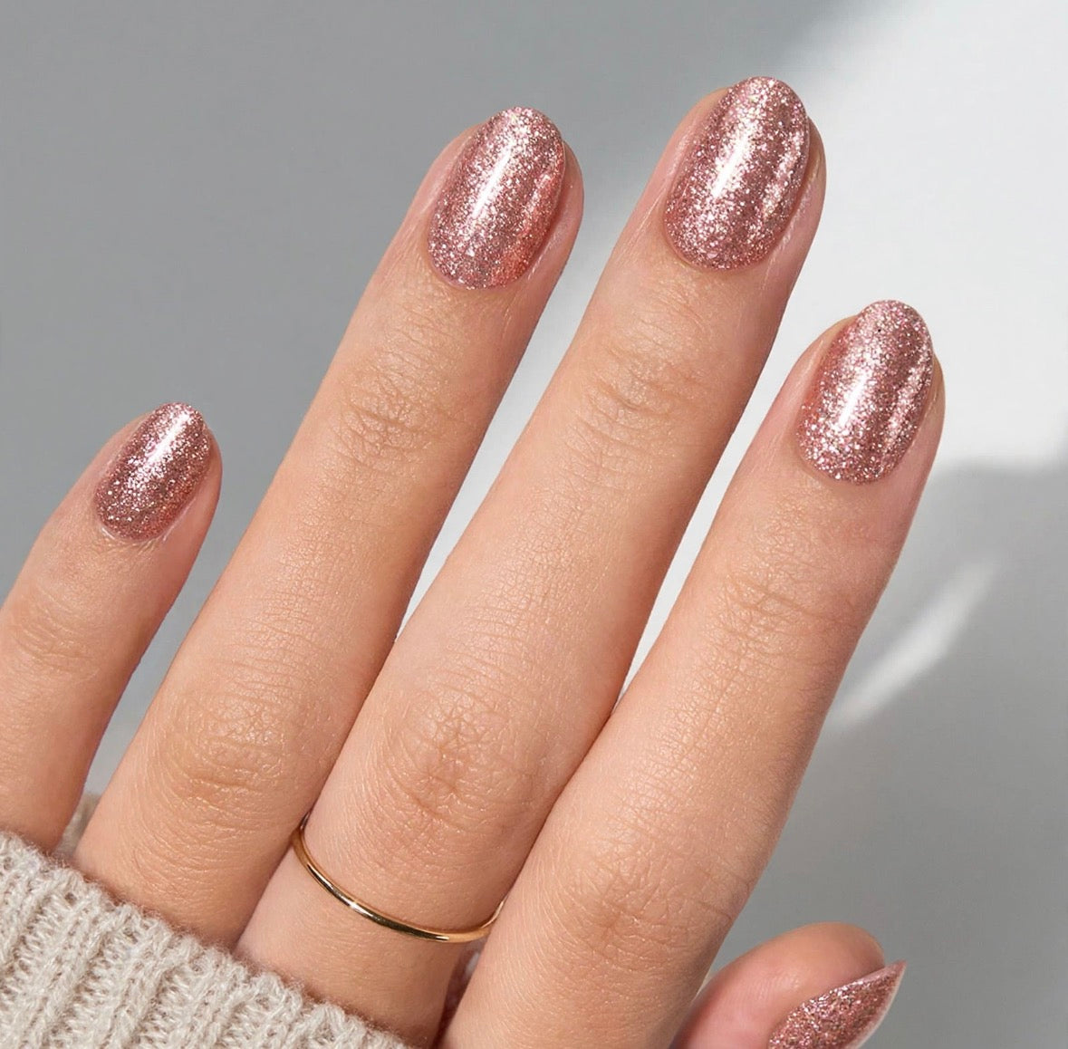 Rose Gold Foil Short Oval