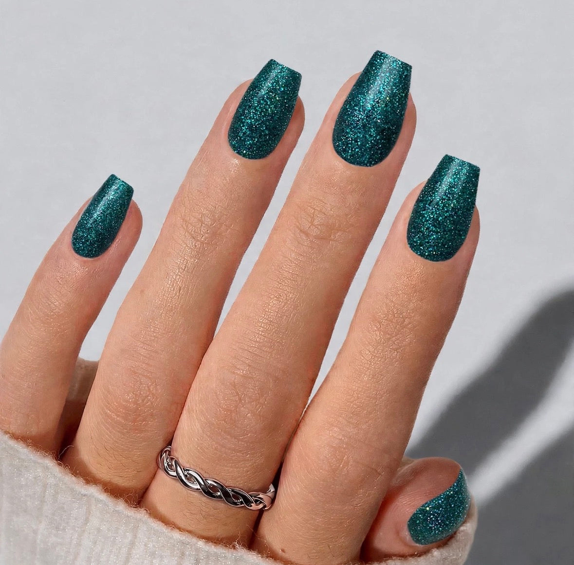 Glitterbomb Turquoise Short Coffin