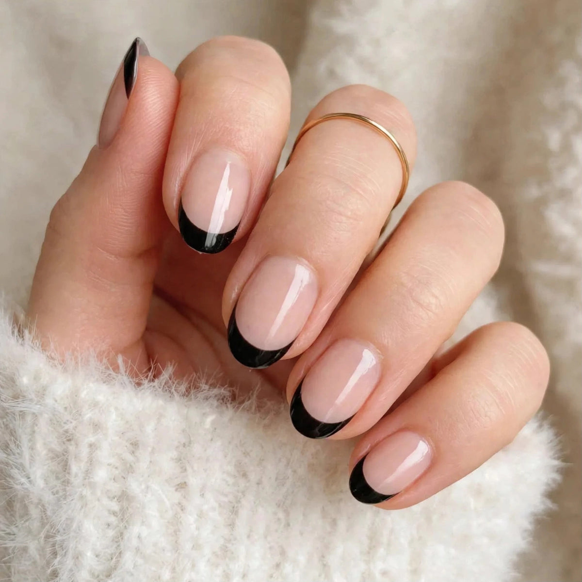 Black French Short Oval