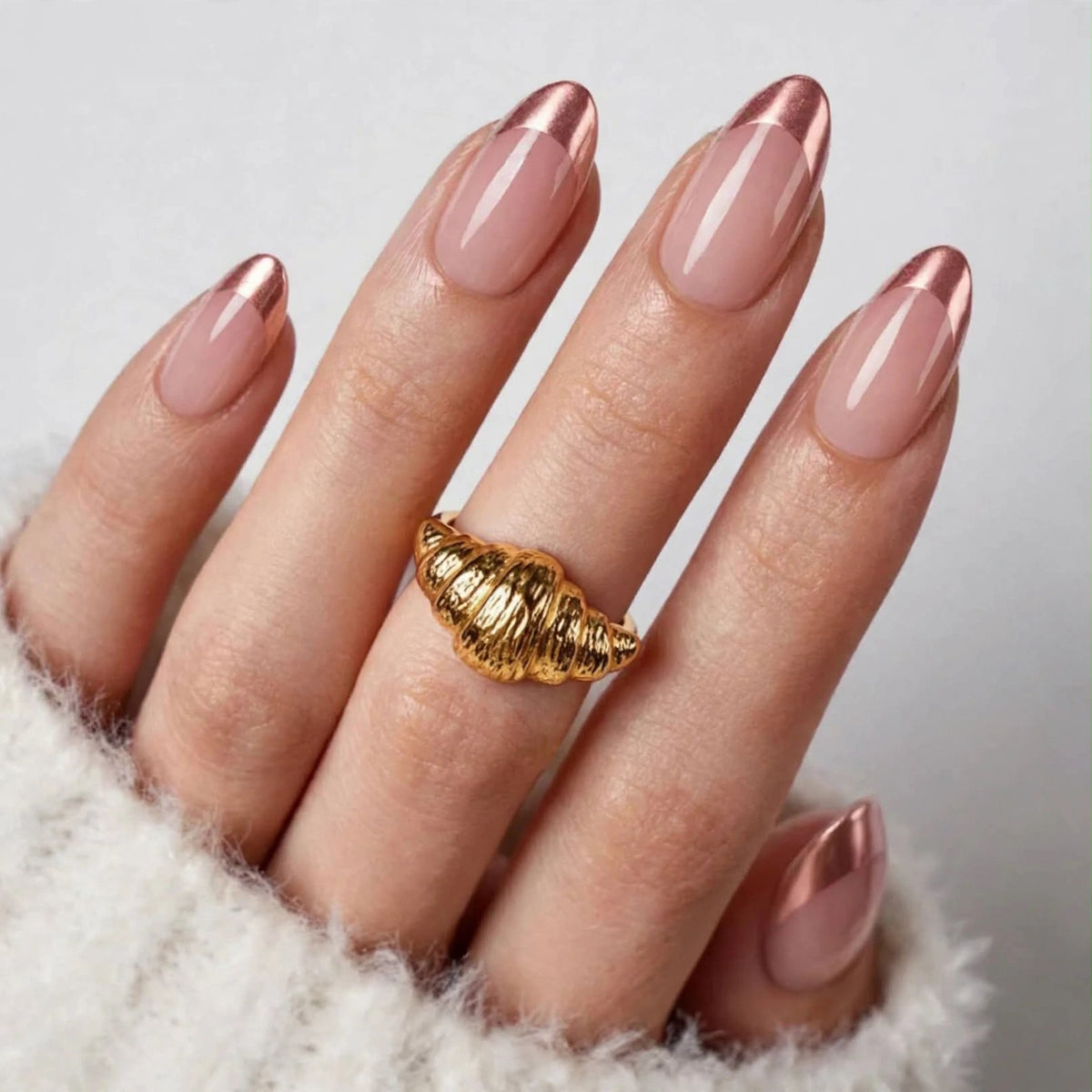 Best Seller! Rose Chrome French Short Almond