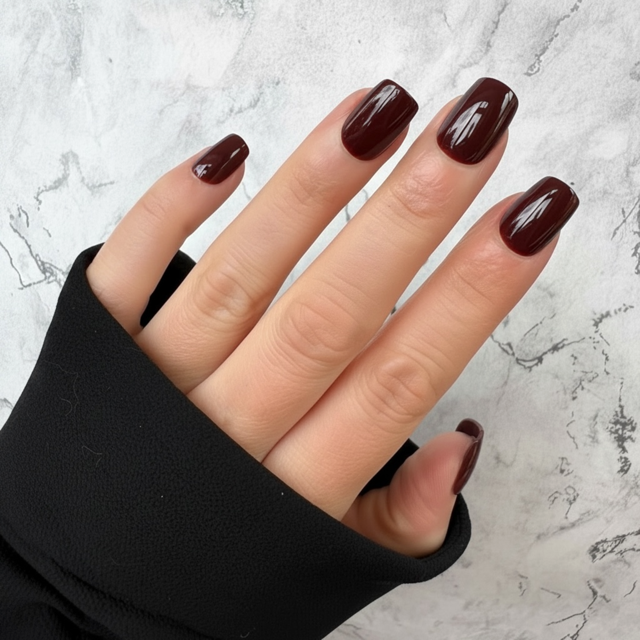 Deep Red Squoval