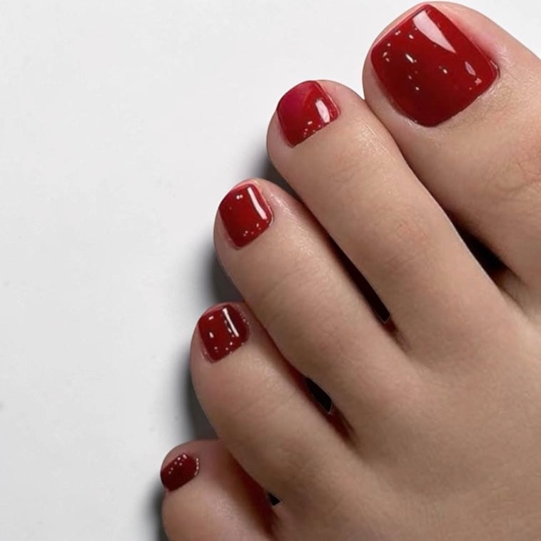 Deep red Gloss Toes