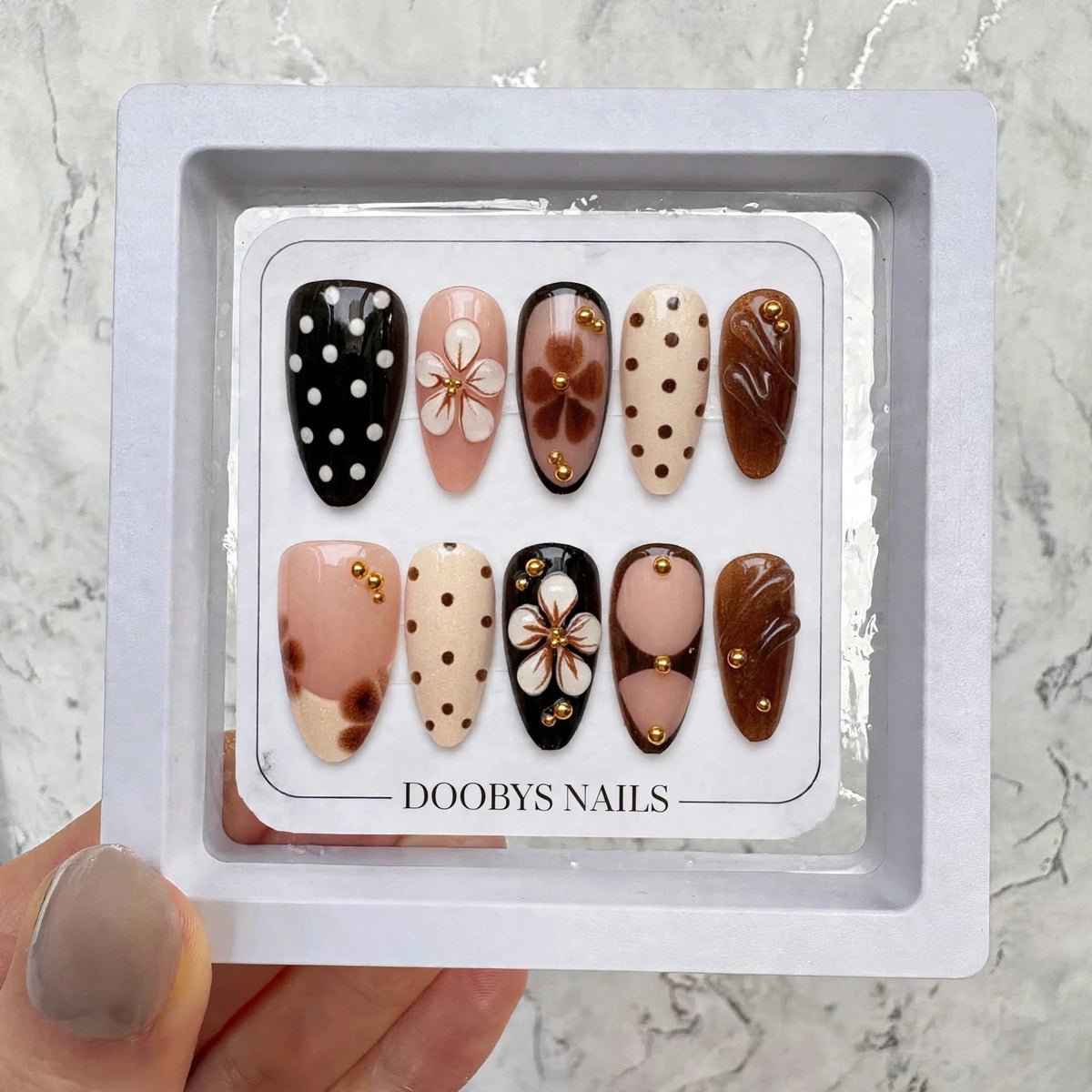 Cocoa Dot Cozy Long Almond
