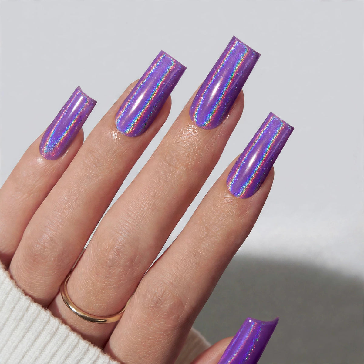 Holographic Purple Long Square