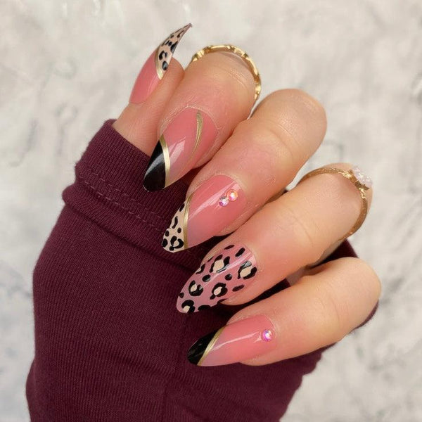 Animal Print Pink Almond - doobysnailsltd