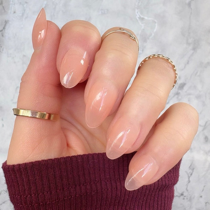 Apricot Sheer Short Almond - doobysnailsltd