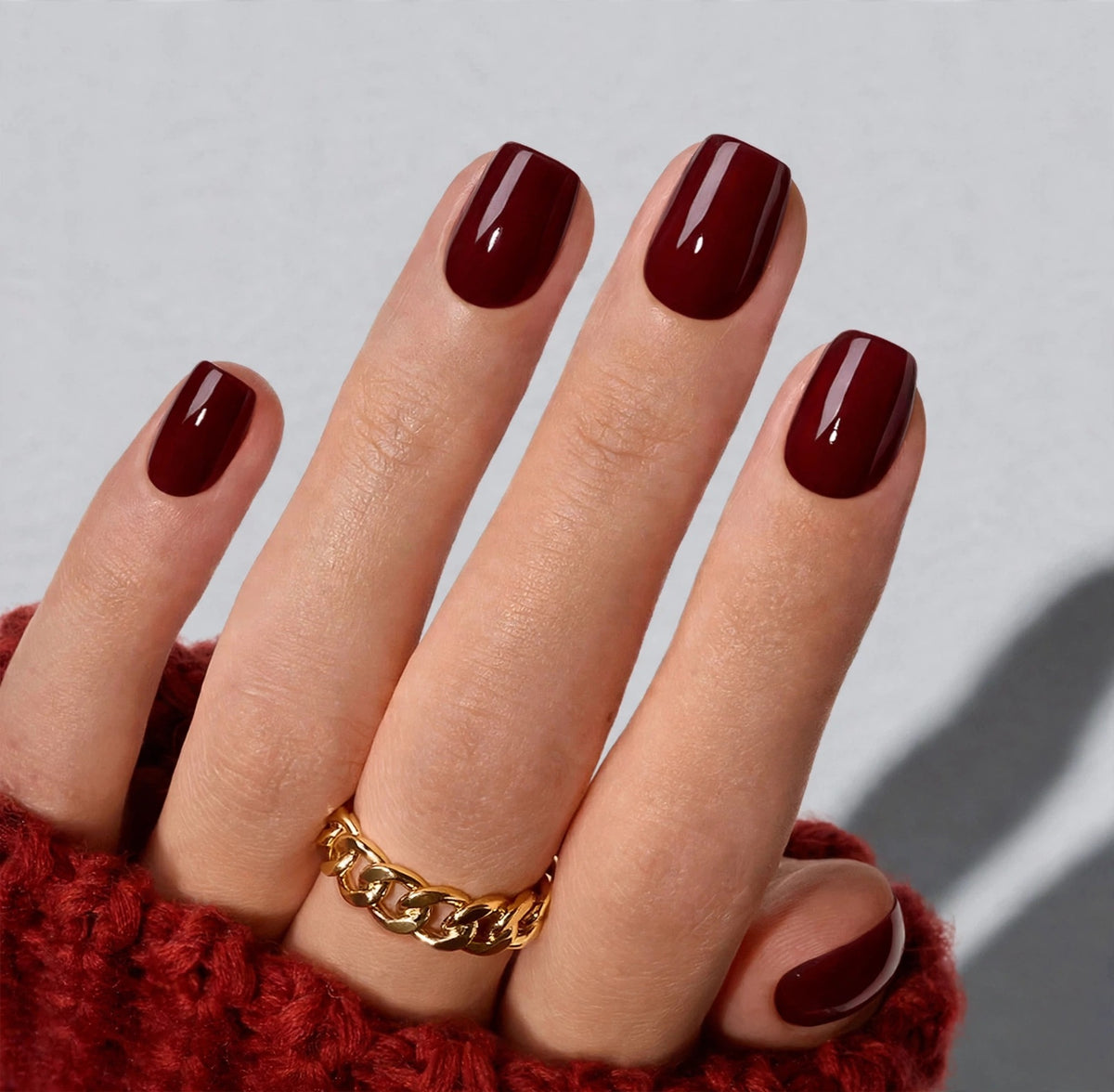 Deep Red Squoval