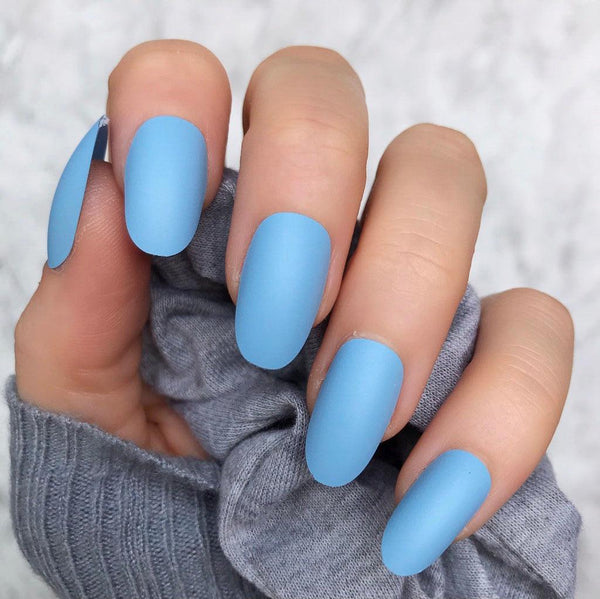 Baby Blue Matte Oval - doobysnailsltd