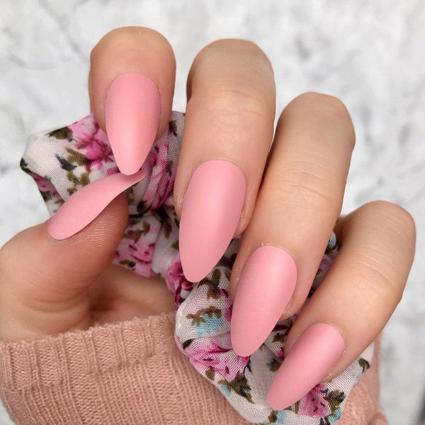 Baby Pink Matte Almond - doobysnailsltd