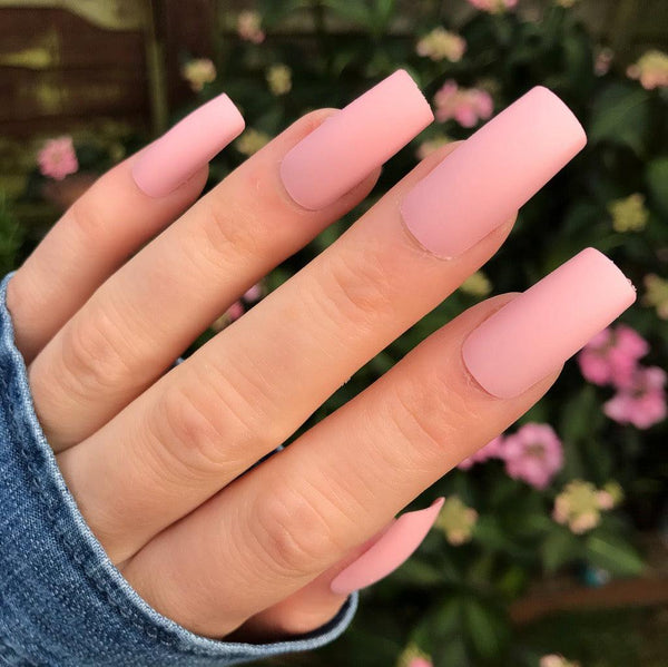 Baby Pink Matte Long Square - doobysnailsltd