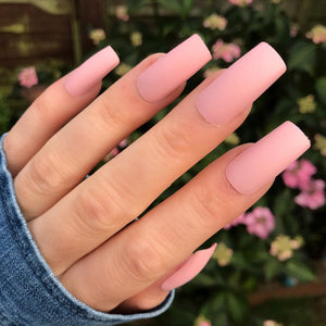 Baby Pink Matte Long Square - doobysnailsltd