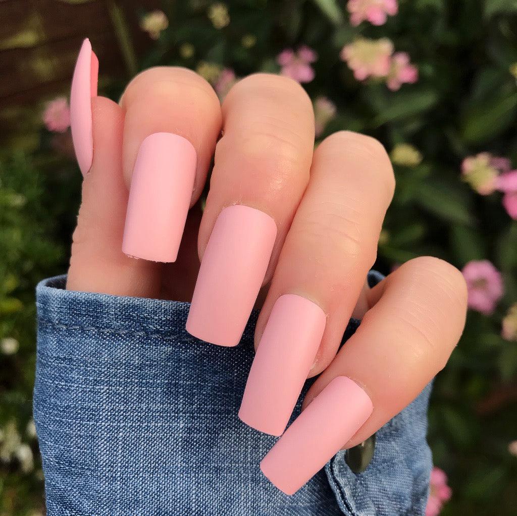 Baby Pink Matte Long Square - doobysnailsltd