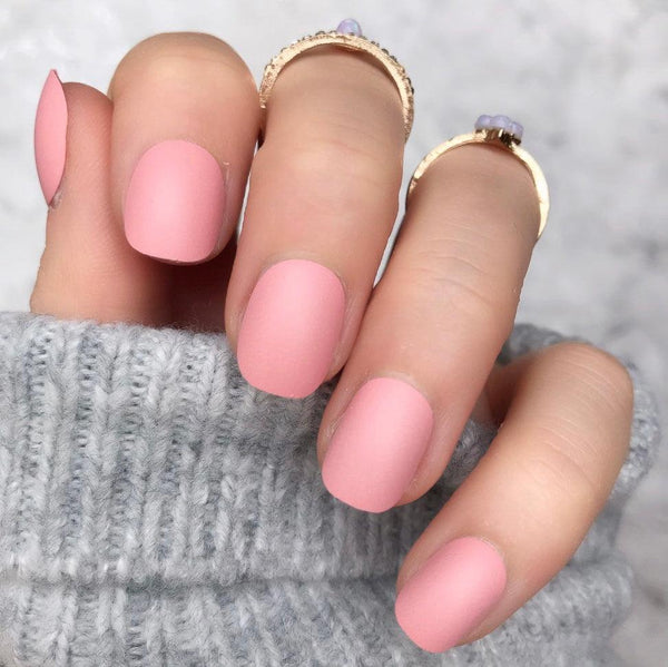 Baby Pink Matte Short Round - doobysnailsltd