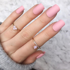 Baby Pink Matte Short Square - doobysnailsltd