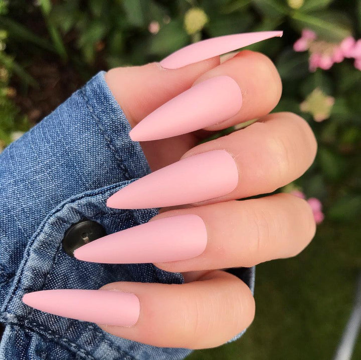 Baby Pink Matte Super Stiletto - doobysnailsltd