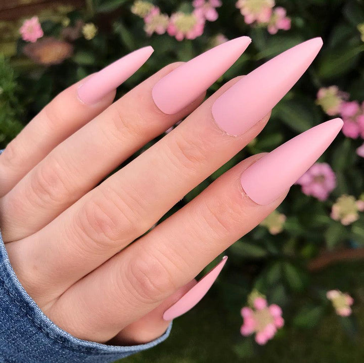 Baby Pink Matte Super Stiletto - doobysnailsltd